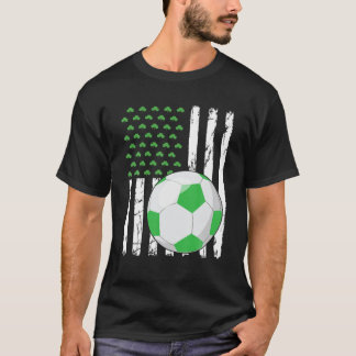 Retro American Flag Fußball Sport St. Patrick's Da T-Shirt