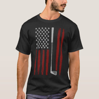 Retro American Flag Golf Geschenk für Golfer Funny T-Shirt