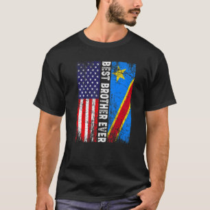 Retro American Flag Kongo Flag Bester Bruder je F T-Shirt