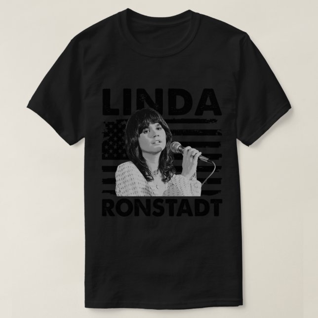 Retro American Flag Linda Ronstadt Music Geschenk  T-Shirt (Design vorne)