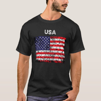 Retro American Flag Männer Frauen 4. Juli Vintag T-Shirt