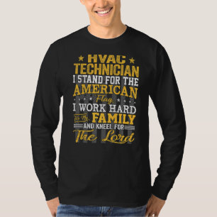 Retro American Flag Proud HVAC Techniker Reparatur T-Shirt