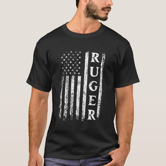 Retro American Flag Ruger American Family Day Shir T-Shirt (Vorderseite)