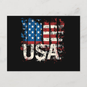 Retro American Flag USA 4. Juli Feiertagspostkarte