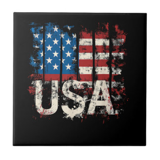 Retro American Flag USA 4. Juli Fliese