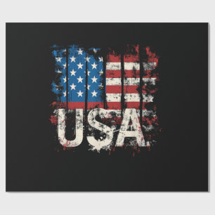 Retro American Flag USA 4. Juli Geschenkpapier