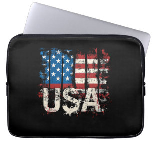 Retro American Flag USA 4. Juli Laptopschutzhülle