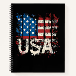 Retro American Flag USA 4. Juli Notizbuch