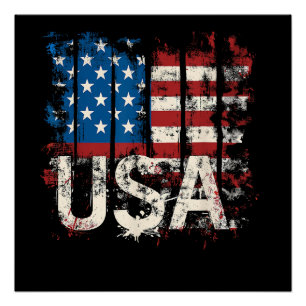 Retro American Flag USA 4. Juli Poster