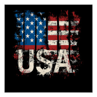 Retro American Flag USA 4. Juli Poster