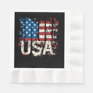 Retro American Flag USA 4. Juli Serviette