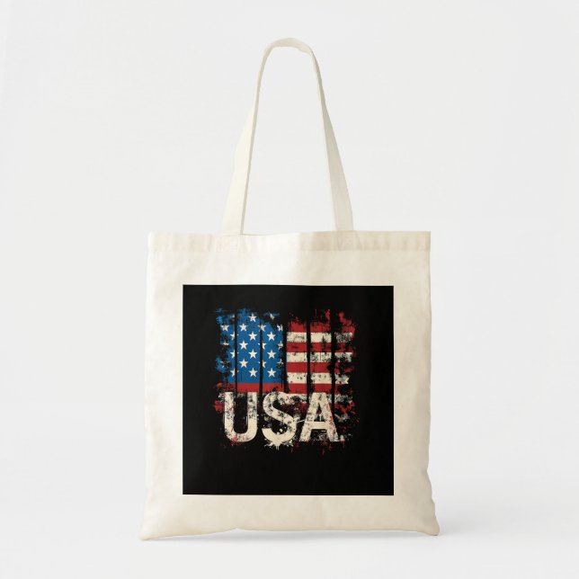 Retro American Flag USA 4. Juli Tragetasche (Vorne)