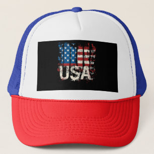 Retro American Flag USA 4. Juli Truckerkappe