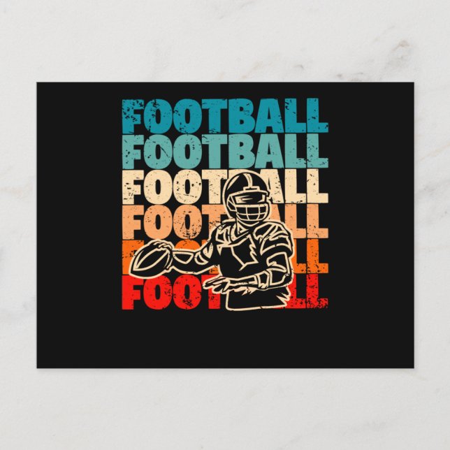 Retro American Football 70er 80er Old School Postkarte (Vorderseite)