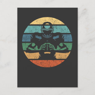 Retro American Football Player Vintag Sports Liebe Postkarte