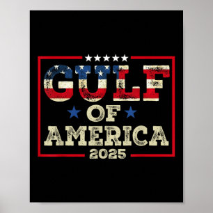 Retro American Gulf Est 2025 US-amerikanische Flag Poster