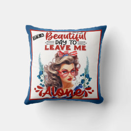 Retro American Pinup_ Es ist ein schöner Tag Kissen