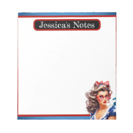 Retro American Pinup_ Es ist ein schöner Tag_ Noti Notizblock