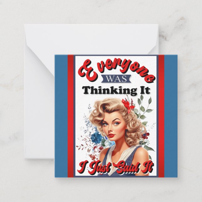 Retro American Pinup_ Ich habe es gerade gesagt Mitteilungskarte (Vorderseite)