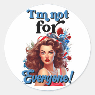 Retro American Pinup_ Nicht für alle Runder Aufkleber