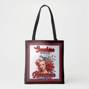 Retro American Pinup_ Sunshine Mixed Tote Bag