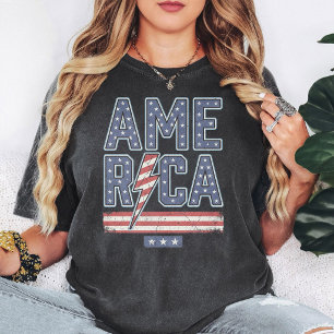 Retro-Amerika-Flagge-Blitz T-Shirt