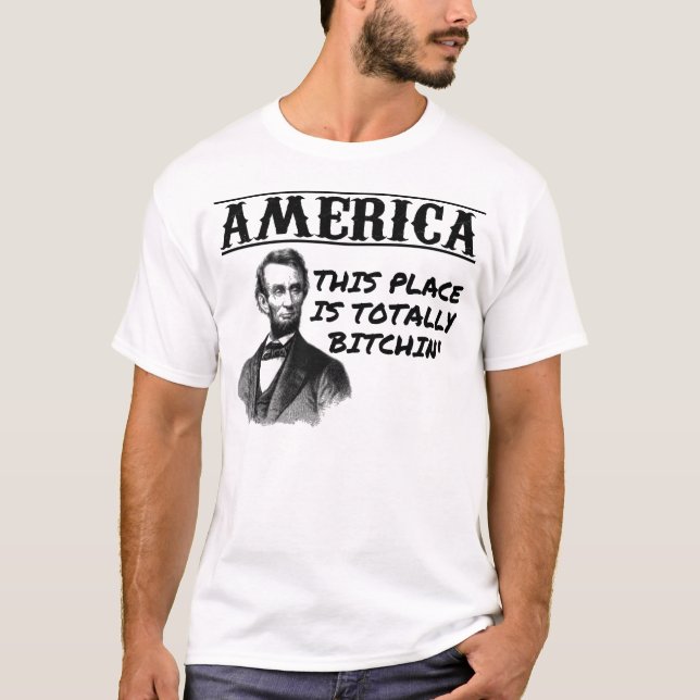 Retro Amerika mit Abraham Lincoln T-Shirt (Vorderseite)