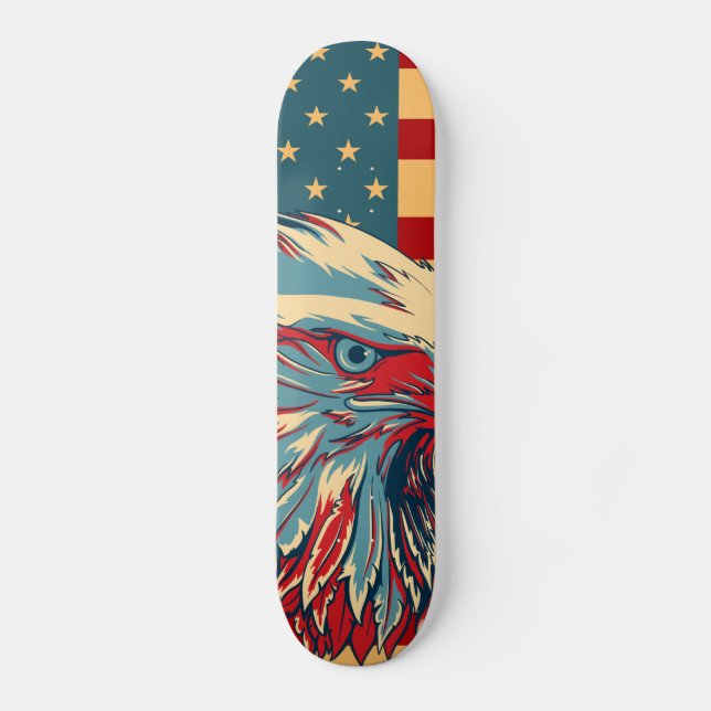 Retro Amerikaner Pariotic Eagle Flaggen-Skateboard Skateboard (Vorderseite)