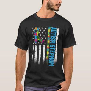 Retro-Amerikanische-Flagge-Autismus-Stiefmutter-Be T-Shirt