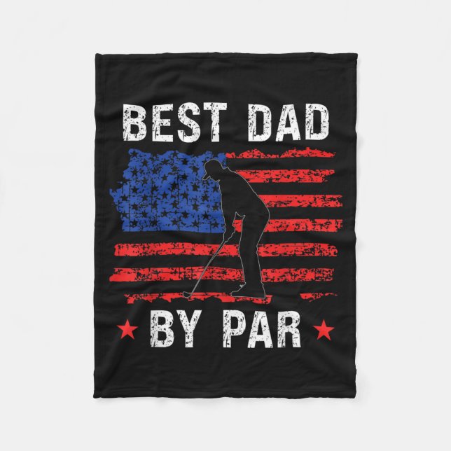 Retro-Amerikanische Flagge Bester Vater Fleecedecke (Vorderseite)