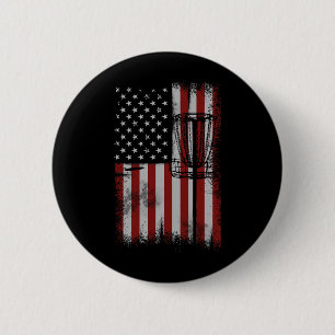 Retro-Amerikanische-Flagge-Disc-Golf-Geschenk für Button