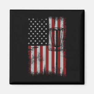 Retro-Amerikanische-Flagge-Disc-Golf-Geschenk für Magnet