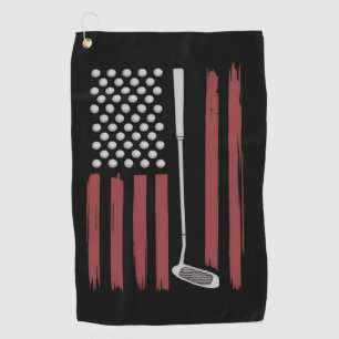 Retro-Amerikanische-Flagge-Golf-Golfer-Lustiger-Go Golfhandtuch