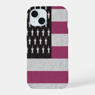 Retro-Amerikanische Flagge iPhone 15 Hülle
