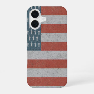 Retro-Amerikanische Flagge iPhone 16 Hülle