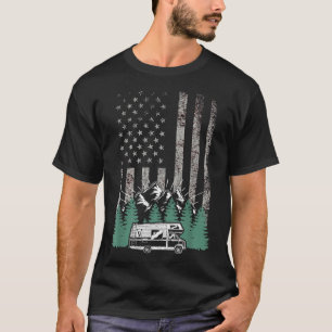 Retro-Amerikanische-Flagge-RV-Dort-Camper-Camping- T-Shirt