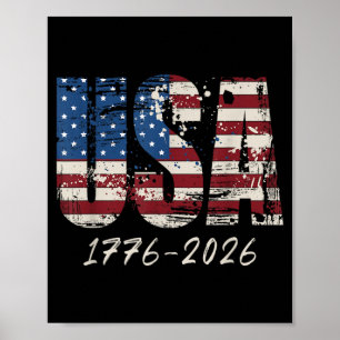 Retro-Amerikanische Flagge USA 250. Amerika-Jubilä Poster