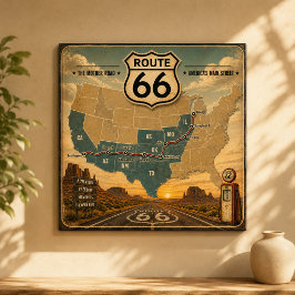 Retro-amerikanische Highway-Reise-Kunst Poster