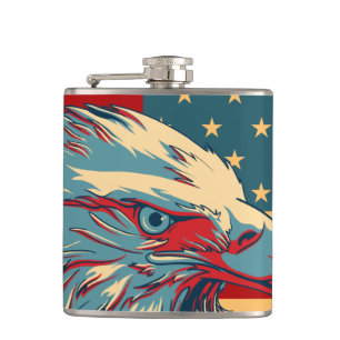 Retro amerikanische patriotische Adlerflagge Flachmann