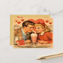 Retro-amerikanische Valentinstagspostkarte aus den