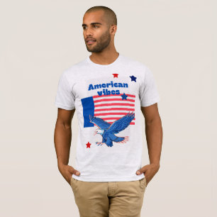 Retro amerikanische Vibes Königlich Blau Patriotis T-Shirt
