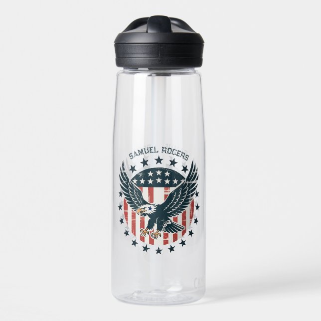 Retro Amerikanischer Adler  Trinkflasche (Vorne)