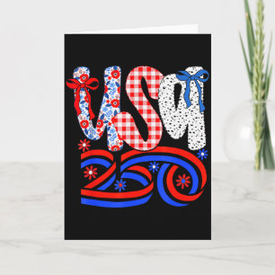 Retro-Amerikanisches Coquette-Schleife 250 Flagge  Karte