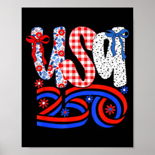 Retro-Amerikanisches Coquette-Schleife 250 Flagge  Poster