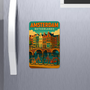 Retro Amsterdam Niederlande Magnet