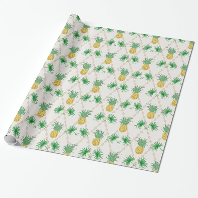 Retro, Ananas Geschenkpapier (Ungerollt)