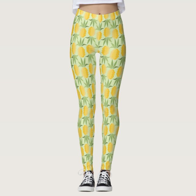 Retro Ananas Leggings (Vorderseite)