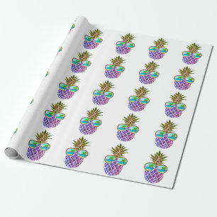 Retro-Ananas mit Sonnenbrille Geschenkpapier