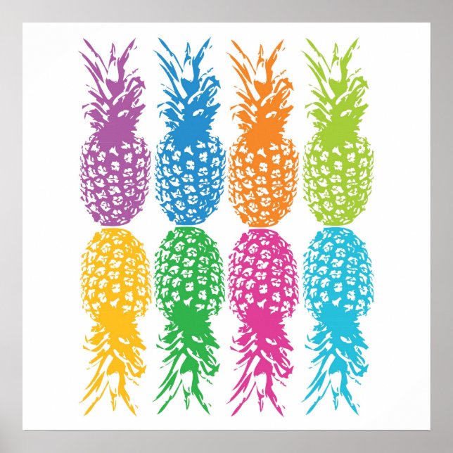 Retro Ananas Print Poster (Vorne)