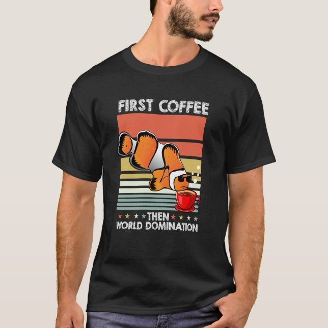 Retro Anemonefish Sunglasses Coffee  Vintage Clown T-Shirt (Vorderseite)